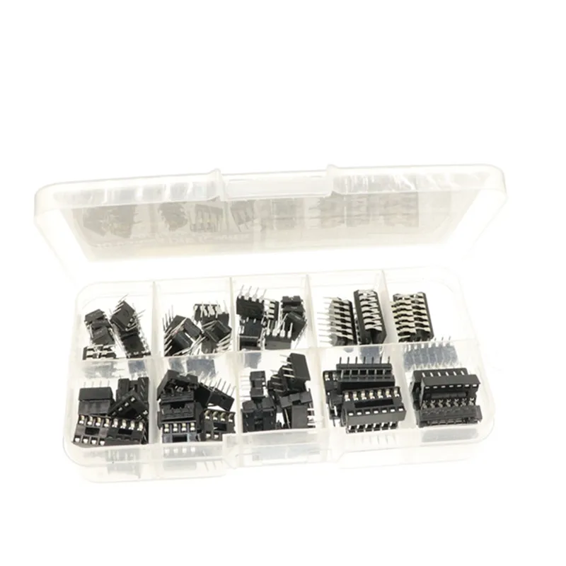 10 values kit DIP-8 DIP-14 LM358P LM393P NE555P LM324N LM339N with square hole Socket sockets LM358 LM393 NE555 LM324 LM339