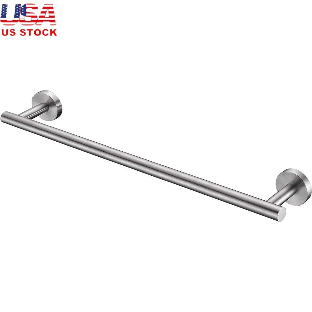 

Brushed Nickel Towel Bar SUS304 Stainless Steel Wall Mounted Towel Rack Scratch Resistant Bathroom Holder Durable Installation