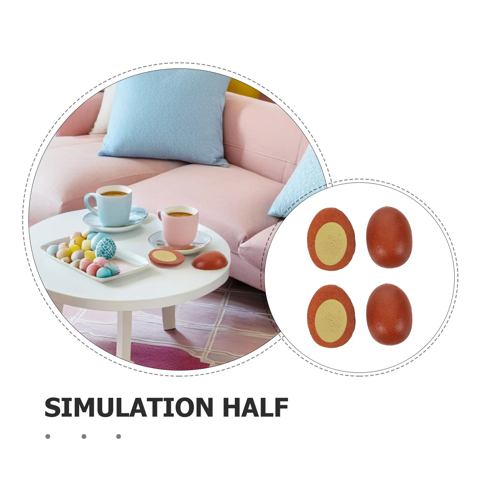 30 個ミニチュアゆで卵リアルなフェイク人工食品教育用プレイキッチンごっこ遊びアクセサリードールハウス