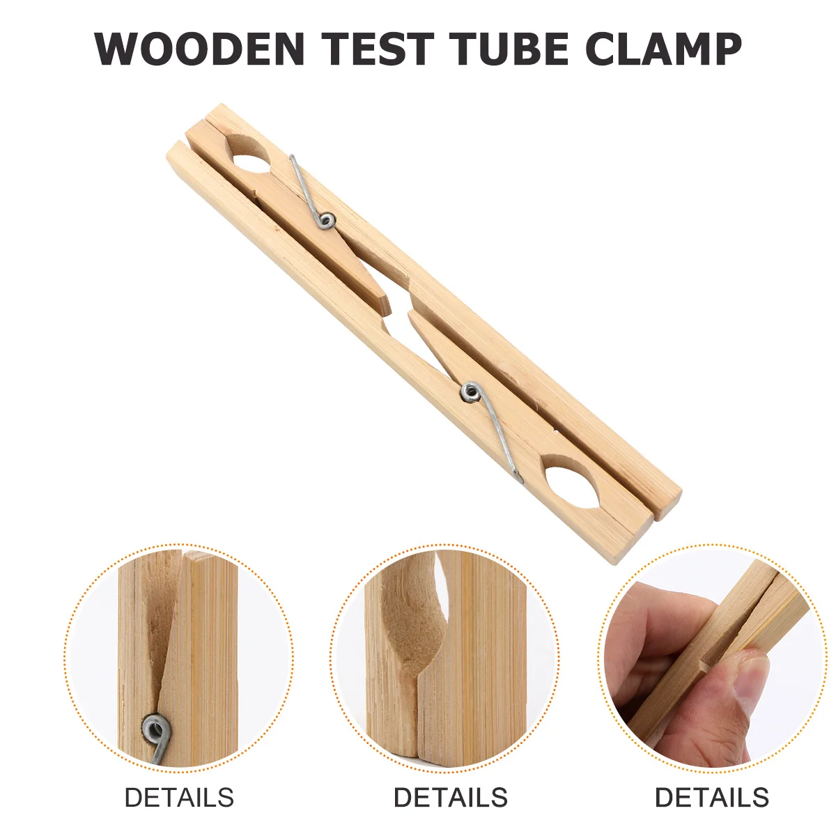 

10Pcs Wooden Test Tube Clamp Practical Holder Durable Laboratory Experiment Accessory 18cm Handle Safety Tool Test Tube Holder