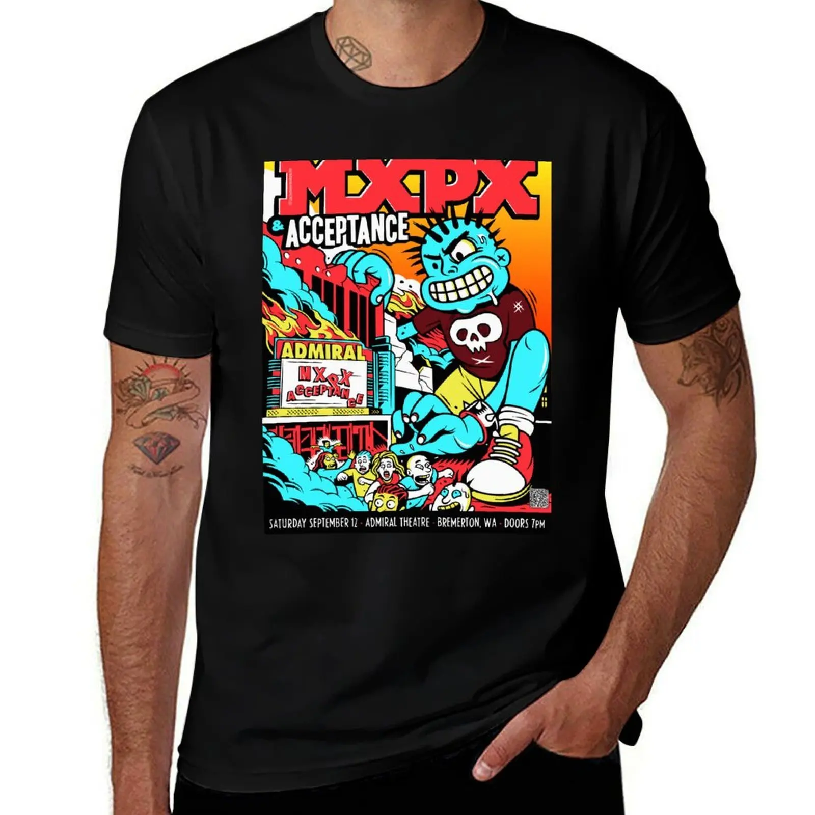 

Handlettering: Techno Music T-Shirt Trendy Casual Short Sleeve Shirt