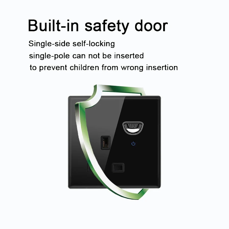 European UK FR Luxury LED Wall Light Switch Socket, 1 2 3 4 Group 2 Way on/off Tempered Glass Round Button Home EU Switch Panel - Image 5