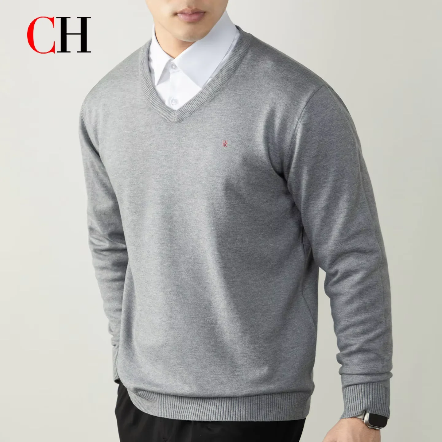 CH Men’s Er Jacket Lightweight Casual Zip Up Stand Collar Jacket Streetwear Windbreaker Coat Spring Autumn Baseball Varsity