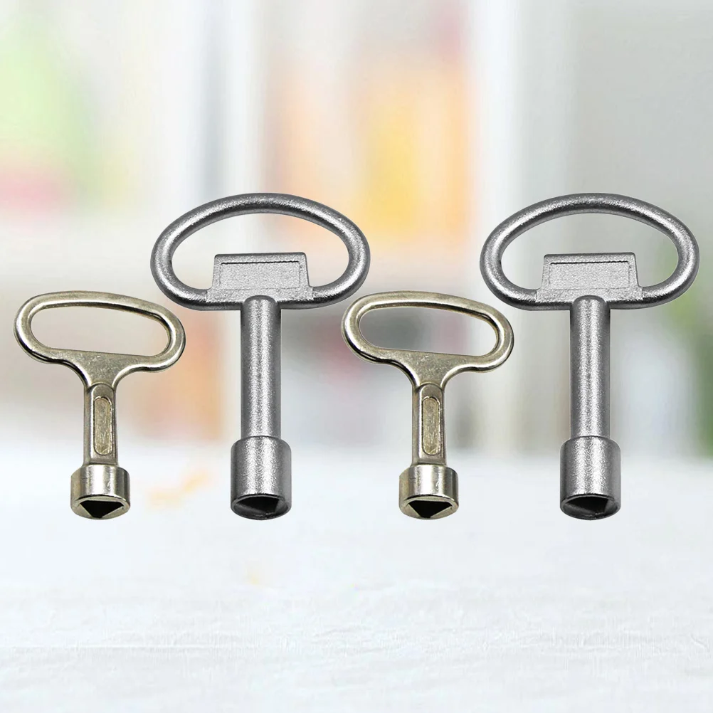 4Pcs Durable Zinc Alloy Elevator Key Triangle Disassemble Magazine Valve Closing Lock Key Size Disassembling Wrench