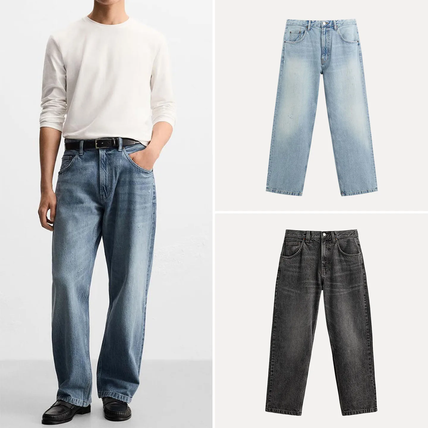 جينز رجالي فضفاض غير رسمي متعدد الاستخدامات لخريف جديد Sle 2025 Quali Small ence فضفاض مناسب من قماش الدنيم للرجال من Z