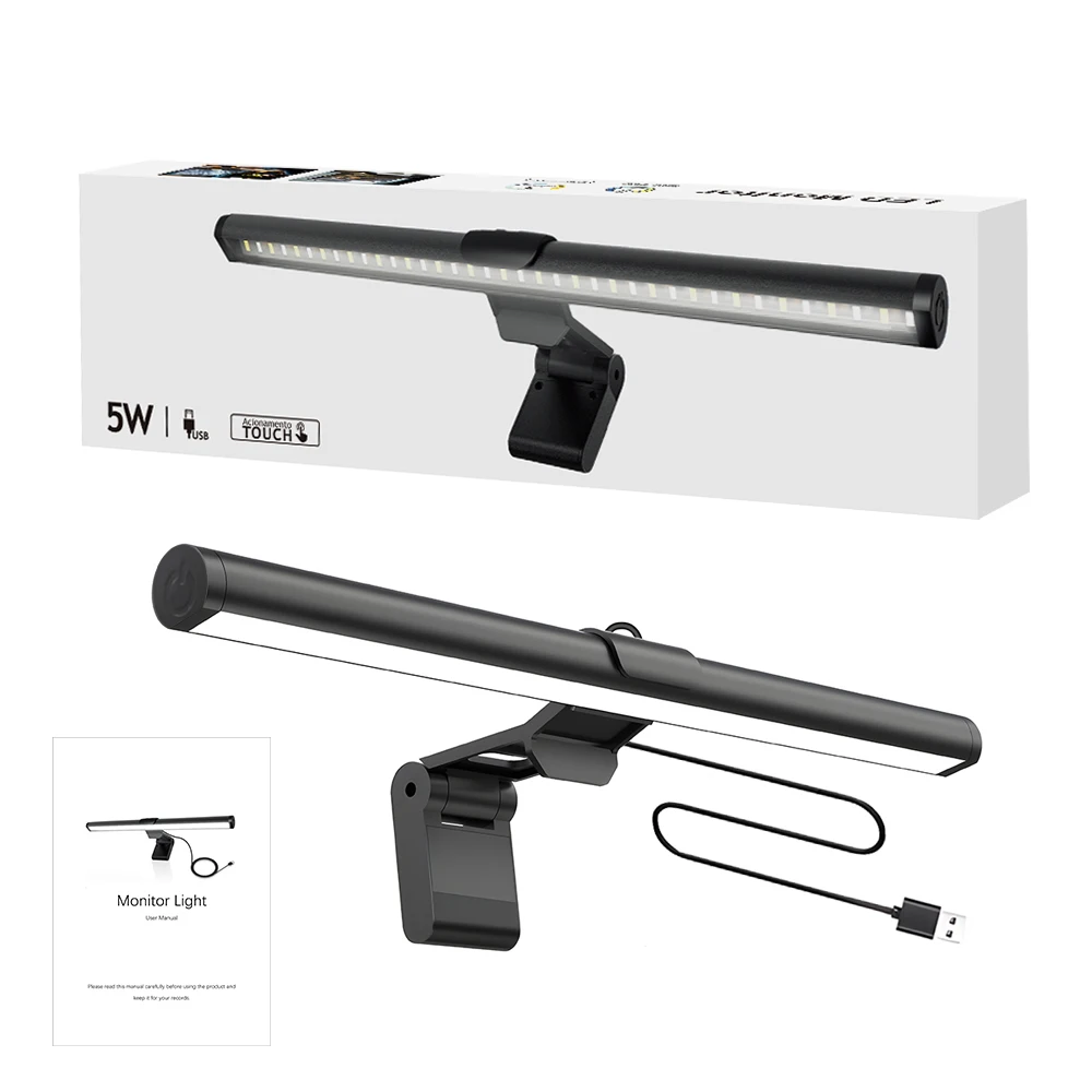 RGB LED Monitor Backlight Light Bar with USB- Smart Dimmable Ambient Lighting Suitable for Home Office, Computer Screens, Reading, Eye Care Glare