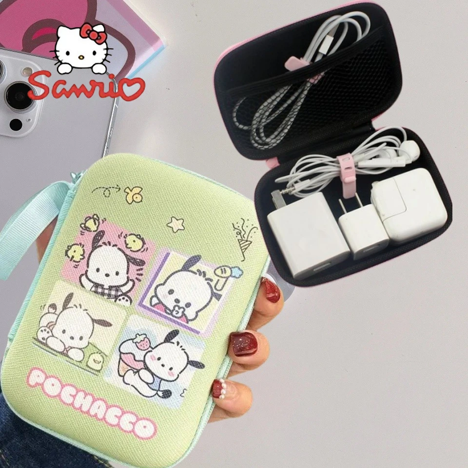 

Sanrio Data Cable Charger Hello Kitty Storage Bag Box Pochacco Data Cable Charger Travel Earphone Storage Protective Case Gifts