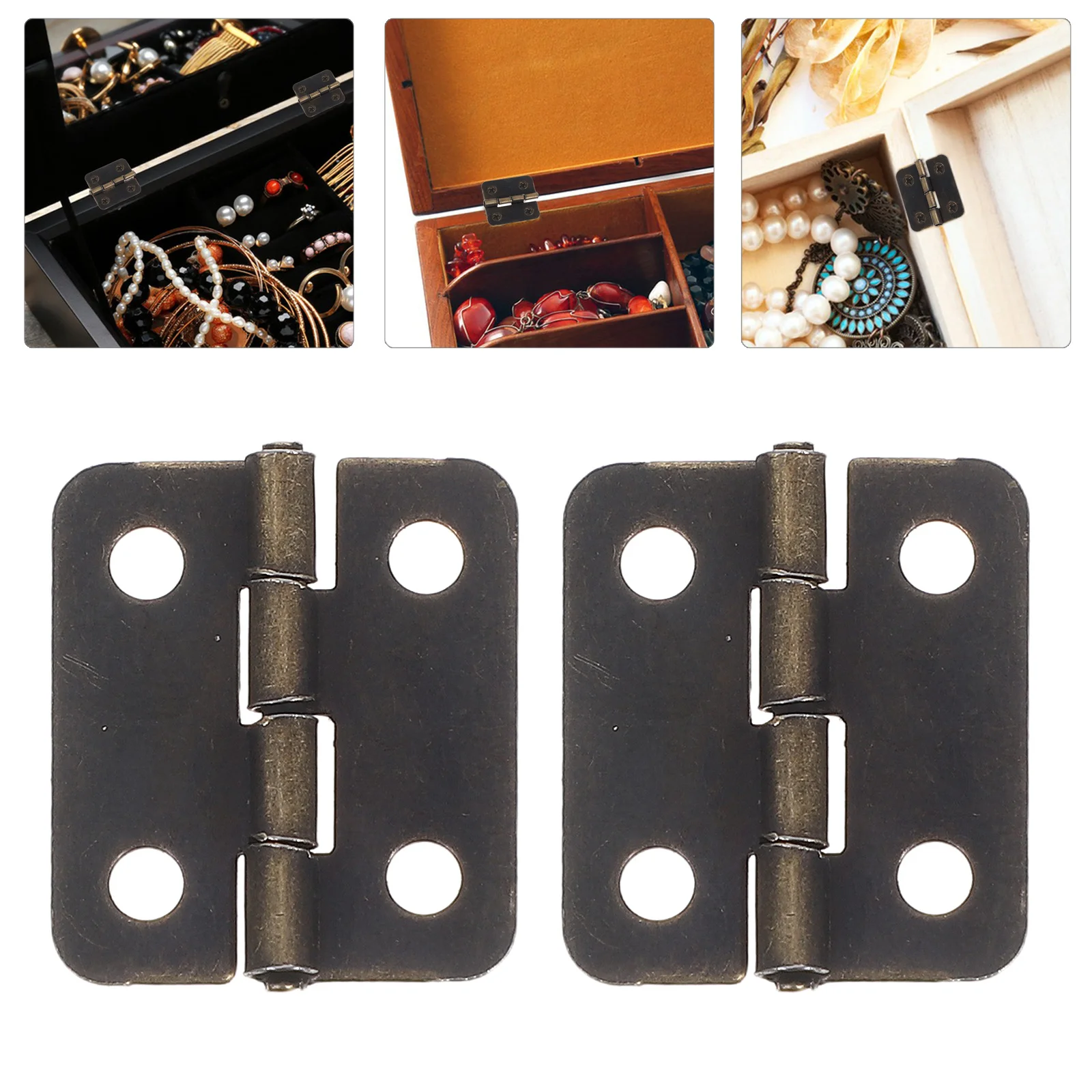 

20pcs Self Closing Spring Hinges Stainless Steel Compact Durable For Jewel Cases Boxes Automatic Hinge Hardware Fittings