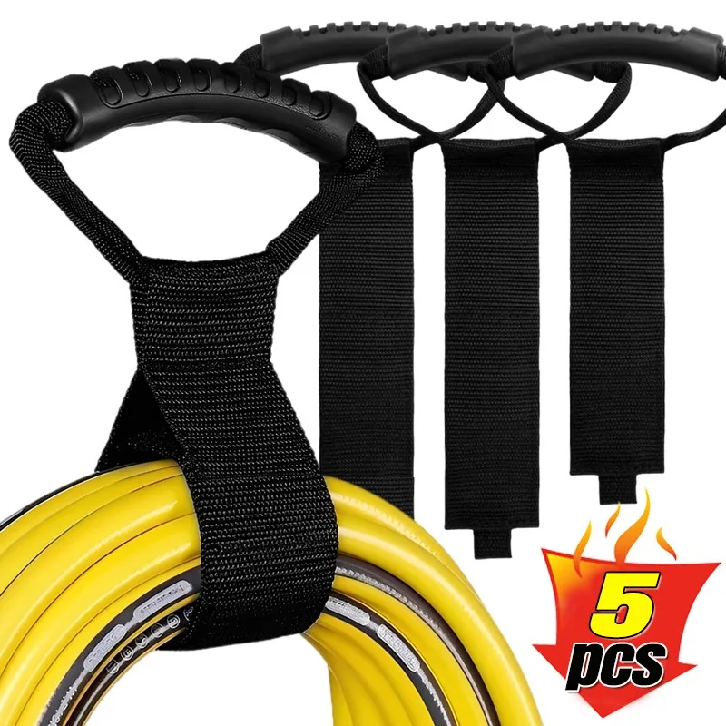 

Многоцелевой органайзер для удлинителя, прочные ремни для хранения с ручкой для садового шланга, вешалка для гаражных инструментов, держатель