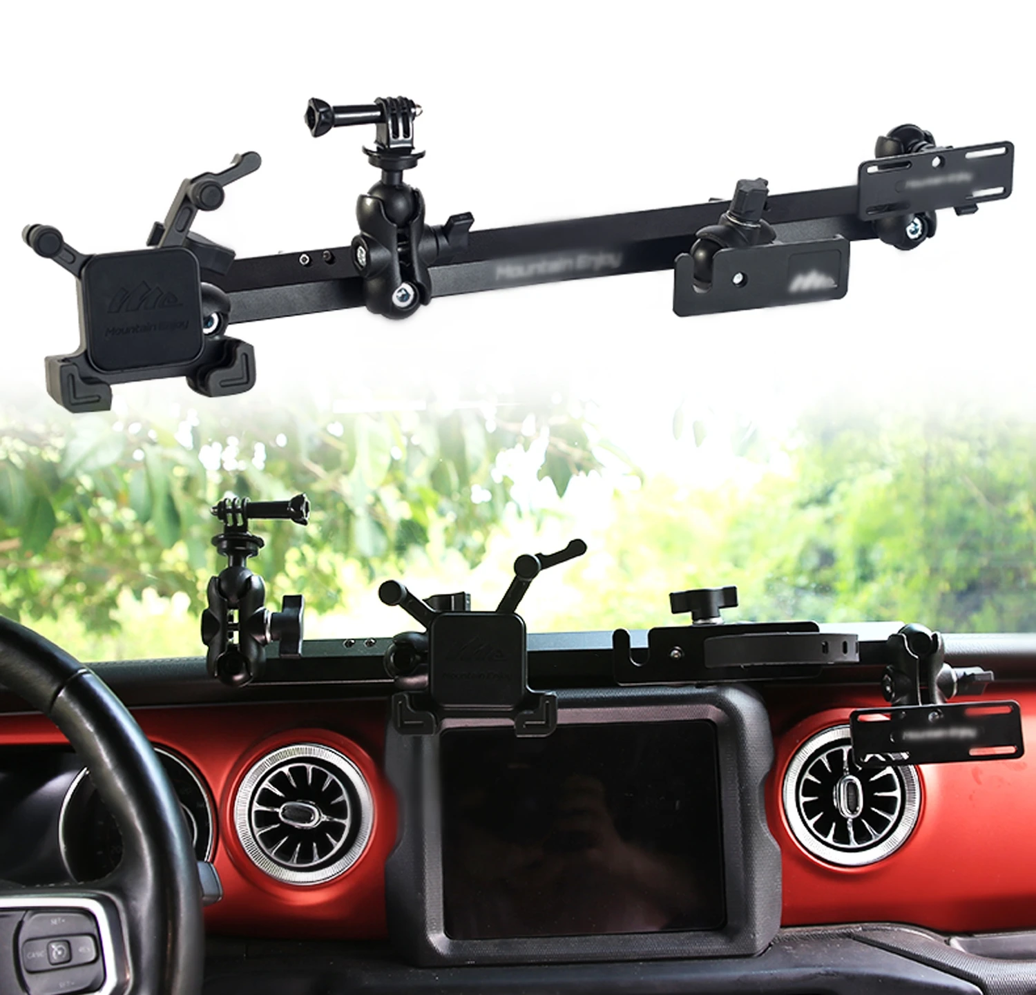 

For Jeep Wrangler JL 2019-2023 GPS Car Mobile Phone Center Console Integrated Mount Bracket Holder Support Accessories 1 SET