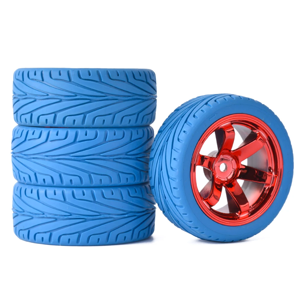 

4PCS 1/10 RC Drift Racing Tires Wheels 12mm Hex Adapter Upgrade Refit Parts for 3RACING Sakura D5S Flat Running RC Car