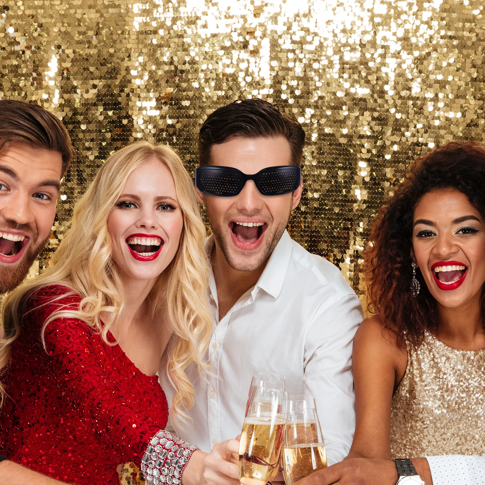 

4 Pcs Pinhole Sunglasses Anti Fatigue Full hole Correction Portable Eyewear Lightweight Durable