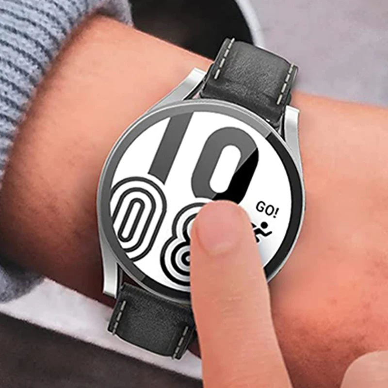 Kaca + casing pelindung untuk Samsung Galaxy Watch, penutup pelindung PC seluruh bagian Anti gores 6 40mm 44mm