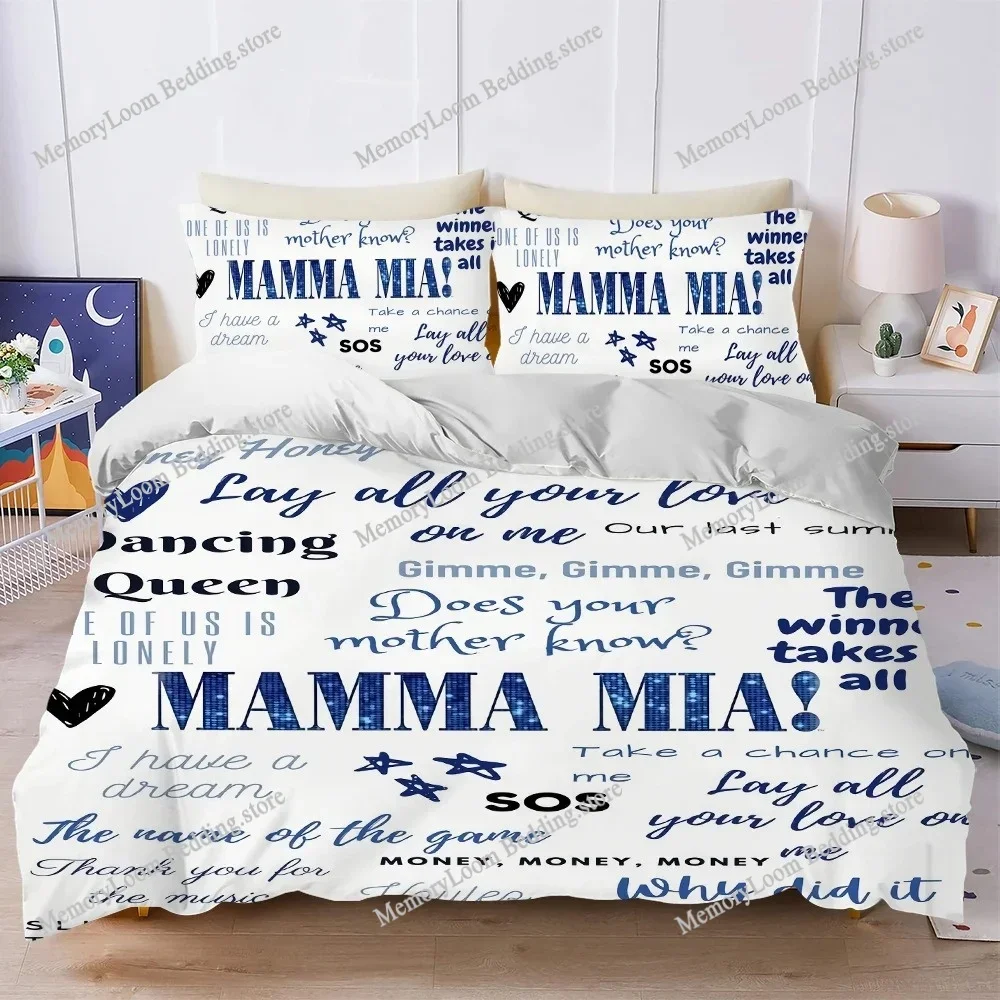Classic Film Mamma Mia Duvet Cover Set Home Style Bedding Soft Laundry Cotton Bed Four Seasons Student Dormitory Home Textile
