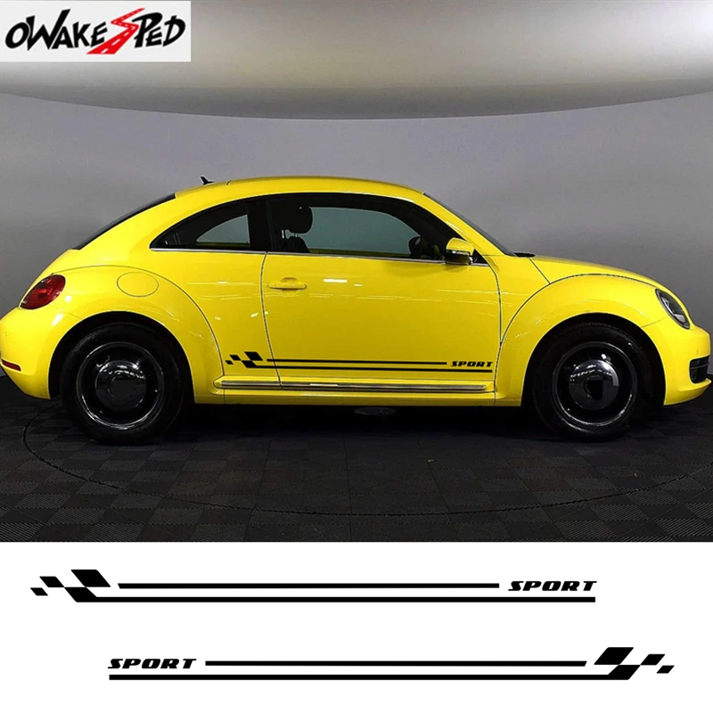2PCS Door Stripe Sticker Vinyl Film Racing Style Decal Beetle 2015 2009 Cabriolet Auto Tuning Accessories