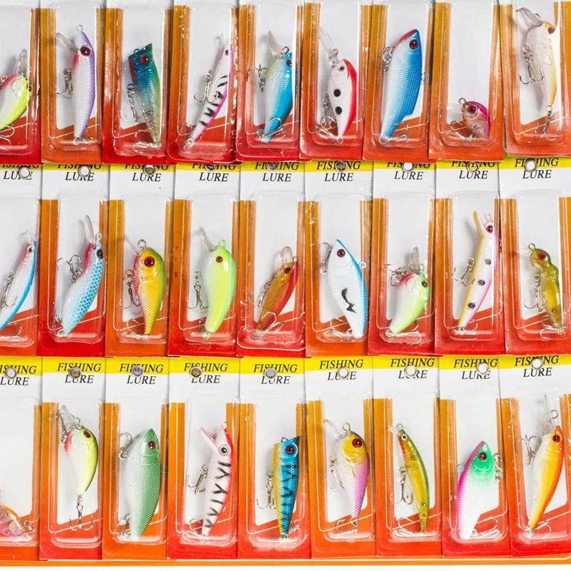 FREE SHIPPING Lot 30pcs Kinds of Sharp Crankbaits Minnows Hooks Fishing Lure Bass Baits Tackle