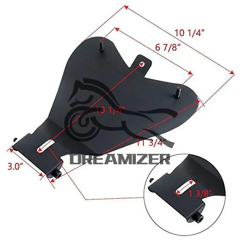 Universal Motocicleta Solo Saddle Seat Cover, Primavera Bracket Base Leather Seat, Honda Rebel CMX250C, Yamaha Virago XV250