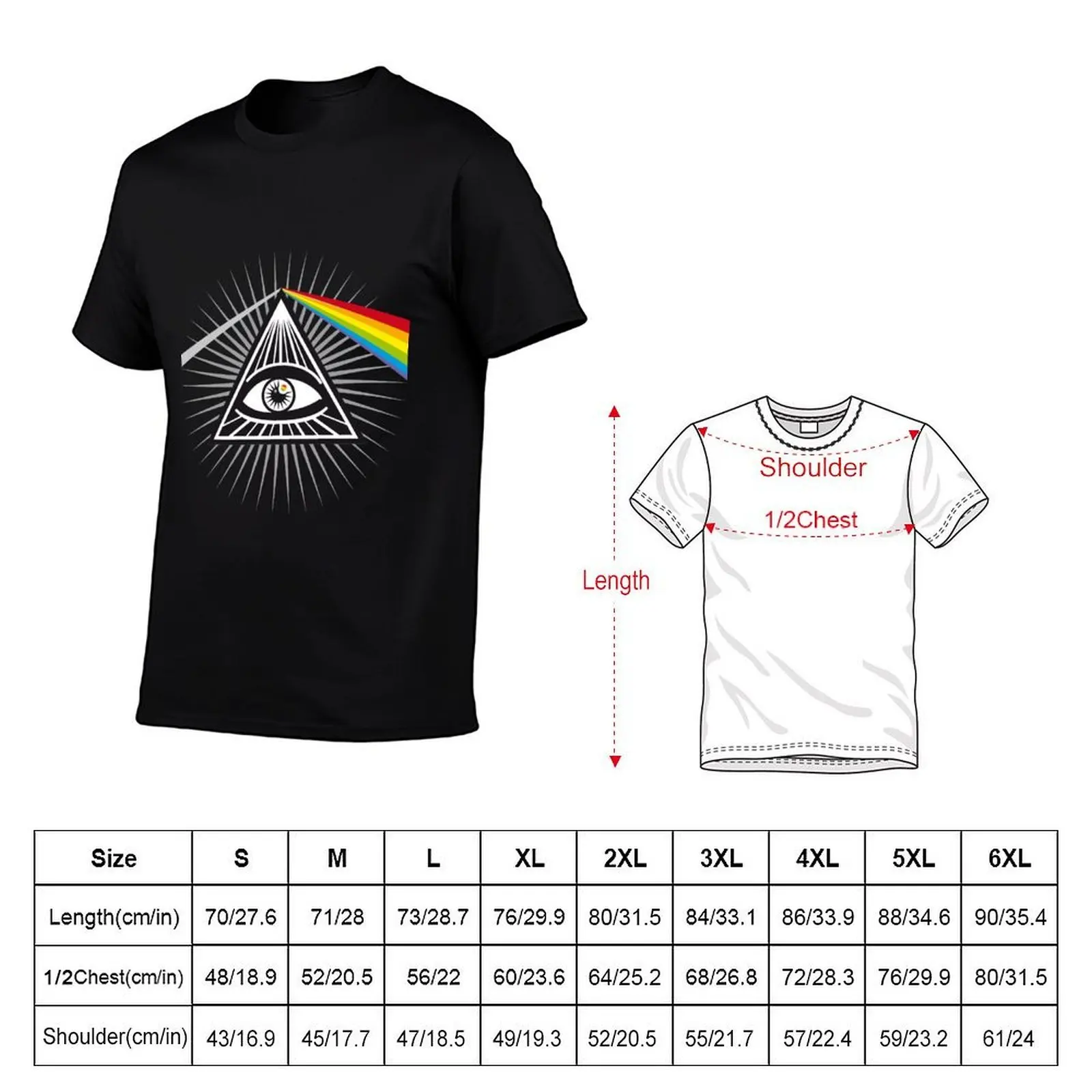 illuminati prisma eye pyramid all seeing eye conspiracy secret sign symbol T-Shirt t shirts for man cotton funny T-Shirt