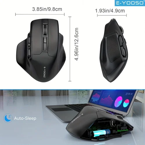 Imagen 2 del producto Ratón inalámbrico E-YOOSO X-31 2,4G, 5 niveles, ajustable, 4800 DPI, suspensión automática y ratón de advertencia de batería baja para juegos de oficina en casa