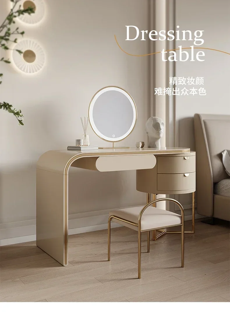 

Modern Light Luxury Dresser Bedroom Small Apartment Nordic Simple With Mirror Makeup Table