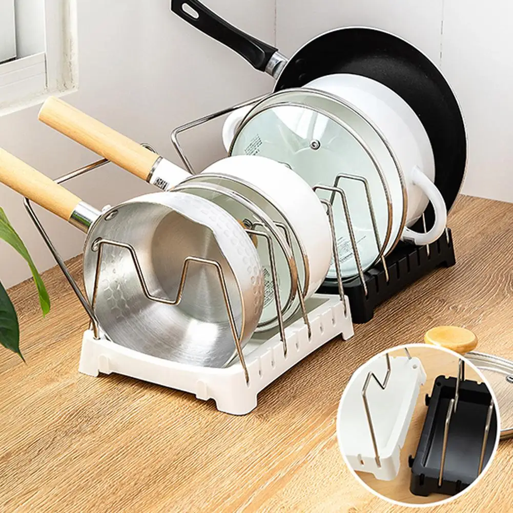 

Four-bracket Spacing Adjustable U-shaped Slot Pot Lid Multi-purpose Holder Bowl Kitchen Rack Cutting Pot Board Rack Storage H9D1