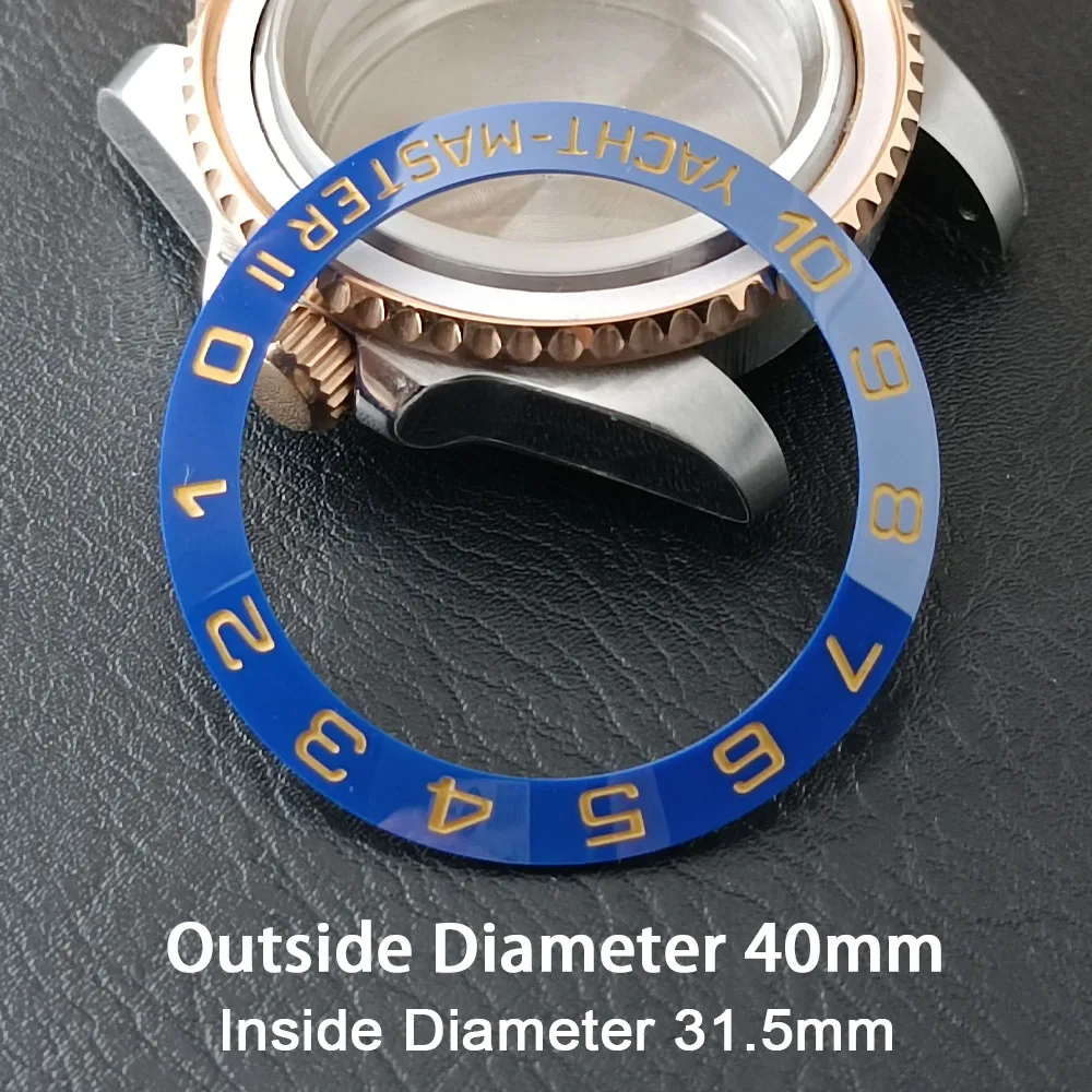 Schräge 40 mm * 31,5 mm grüne/schwarze/rote/blaue Keramik-Lünetteneinlage für Uhren, zum Ersetzen des Zifferblatts, Uhrenlünetteneinlagen – Detail 15