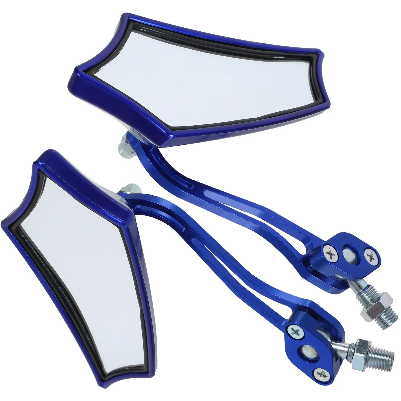 

1 Pair Blue Motorcycle Rearview Mirrors for Electric Scooters Adjustable Universal Handlebar Bikes Accessories Clear Wide Vision