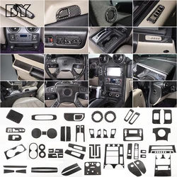 Soft Carbon Fiber Door Handle Steering Wheel Gear Shift Trim Cover Stickers Fit For Hummer H2 2003-2007 Interior Accessories