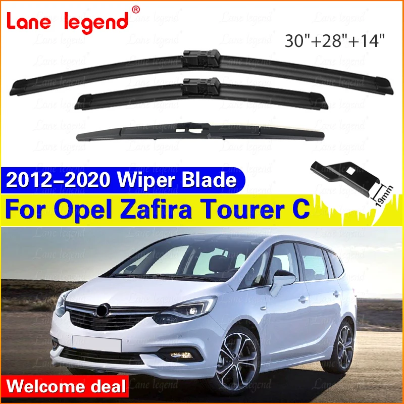 Car Wiper Blades For Opel Zafira Tourer C 2012 - 2020 Front Rear Windscreen Windshield Wipers Car Accessories 30