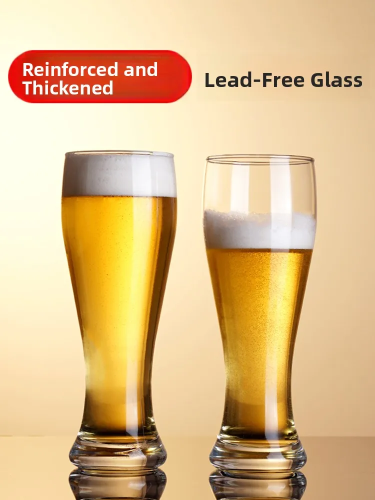 Großer Glas-Bierkrug im nordischen Stil – Weizenbier- und Zapfbier-Gläser für den Heimgebrauch und den gewerblichen Einsatz – Kreativ und beliebt