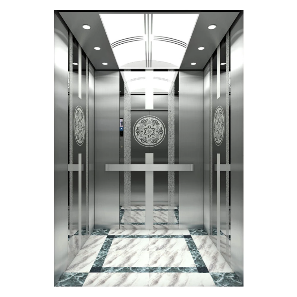 630Kg 800Kg Cheap Mirror Finish Machine Roomless 380V Mrl Elevator for Passenger