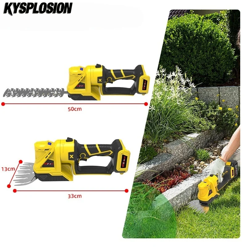 

KYS 2 в 1 бесщеточный электрический триммер для живой изгороди, аккумуляторная газонокосилка, секатор, садовые электроинструменты для Dewalt, аккумулятор 20 В