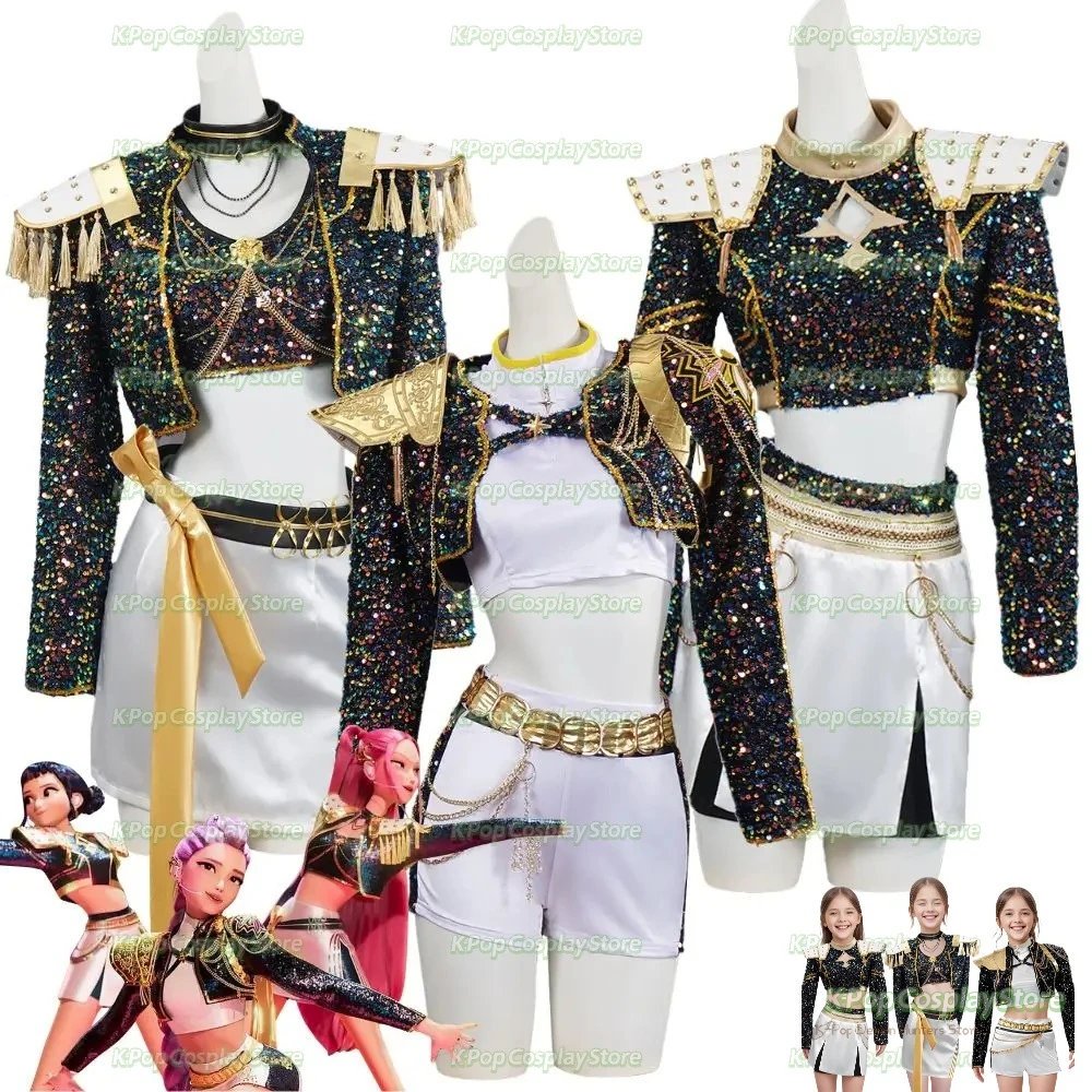 

New Kids Girls Rumi Mira Zoey Kpop Demon Hunters Cosplay Costume For Children Clothing Roleplay Outfits Halloween Carnival Suit