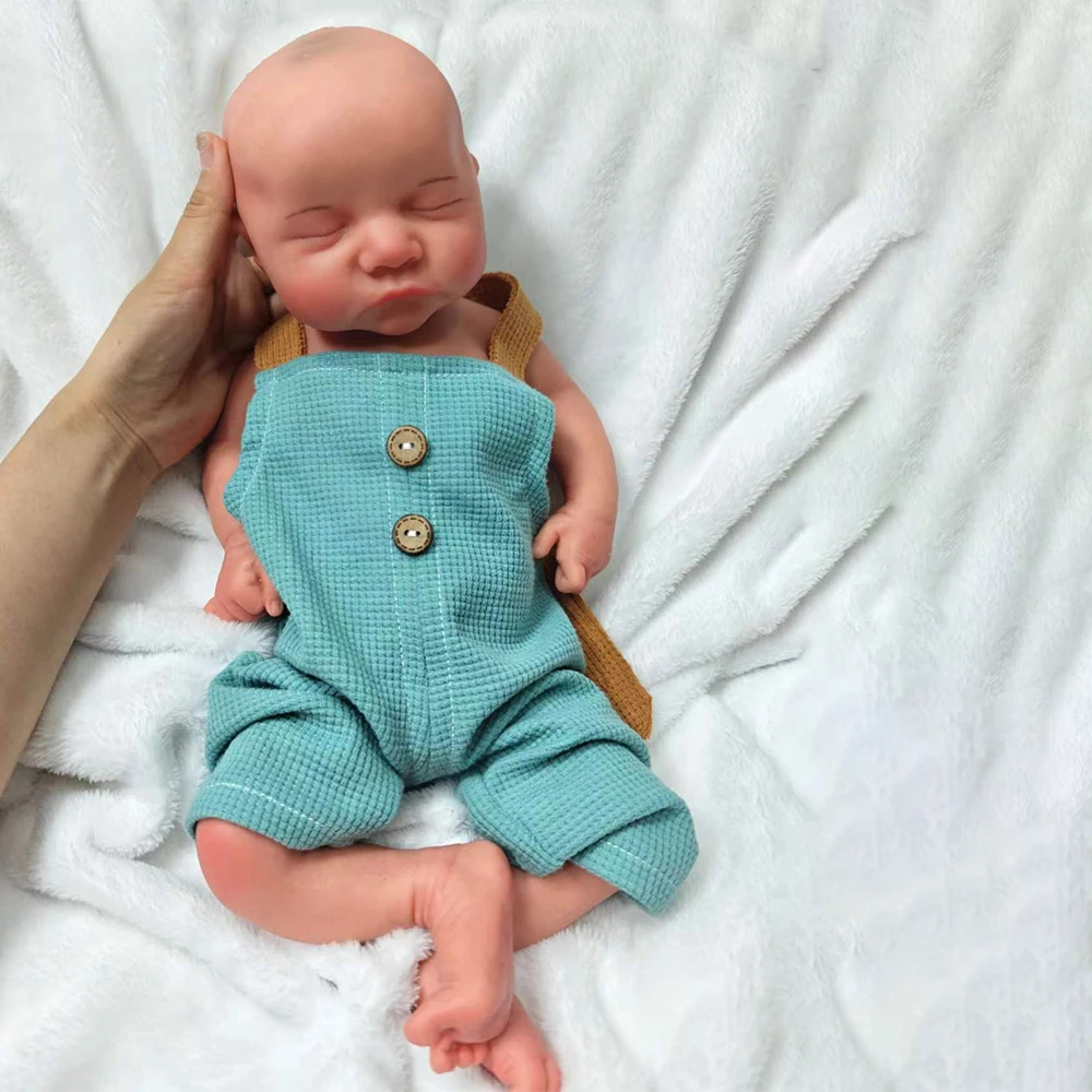 

Waterproof Handmade 3D Mould 17 Inch Silicone Reborn Baby Doll Full Body Soild Newborn Bebe Boy For Children Festival Gift Toy