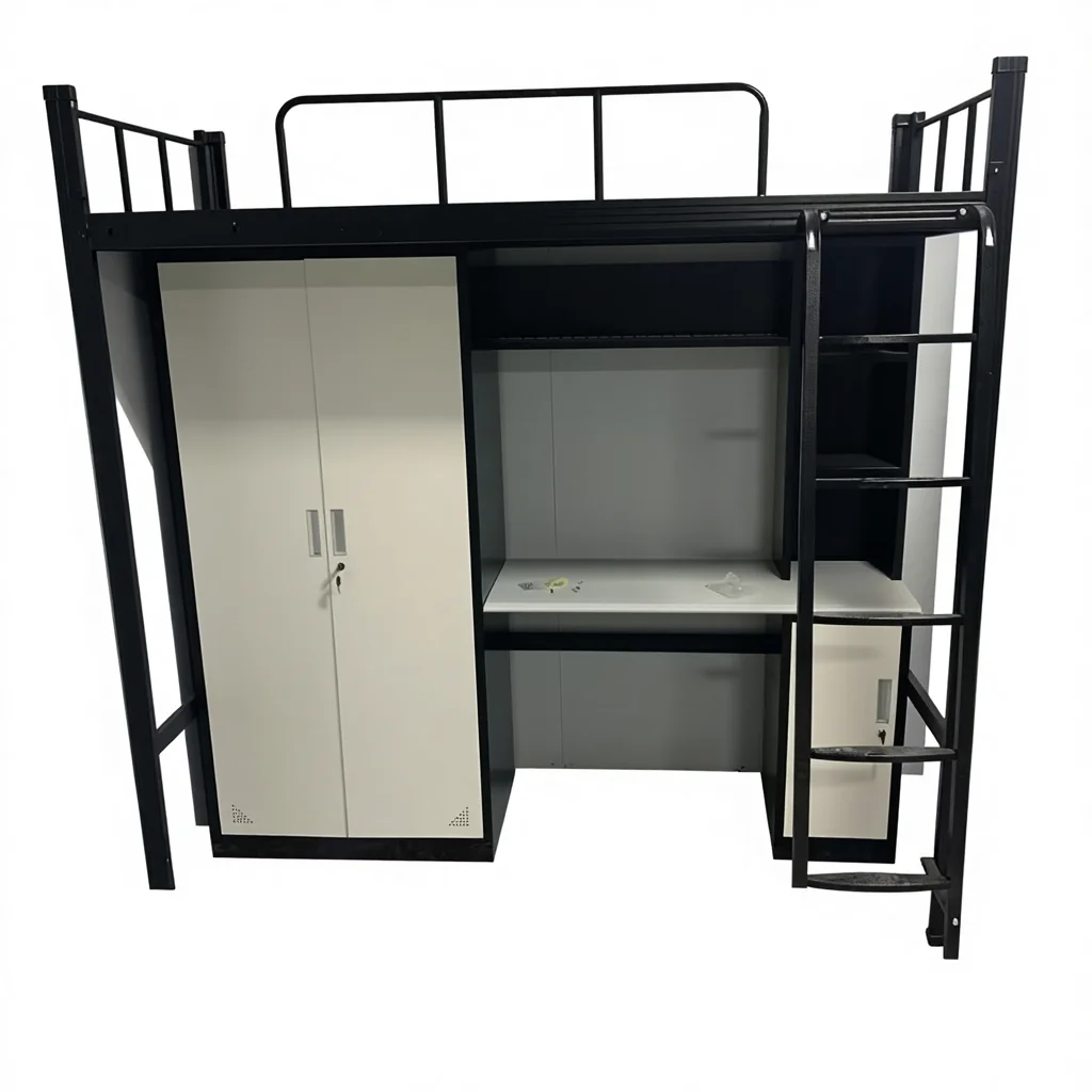 Steel and Wood Structure Double-layer Bed Hotel Double-layer Capsule Bed Sturdy and Durable Wooden Upper-lower Bunk Bed
