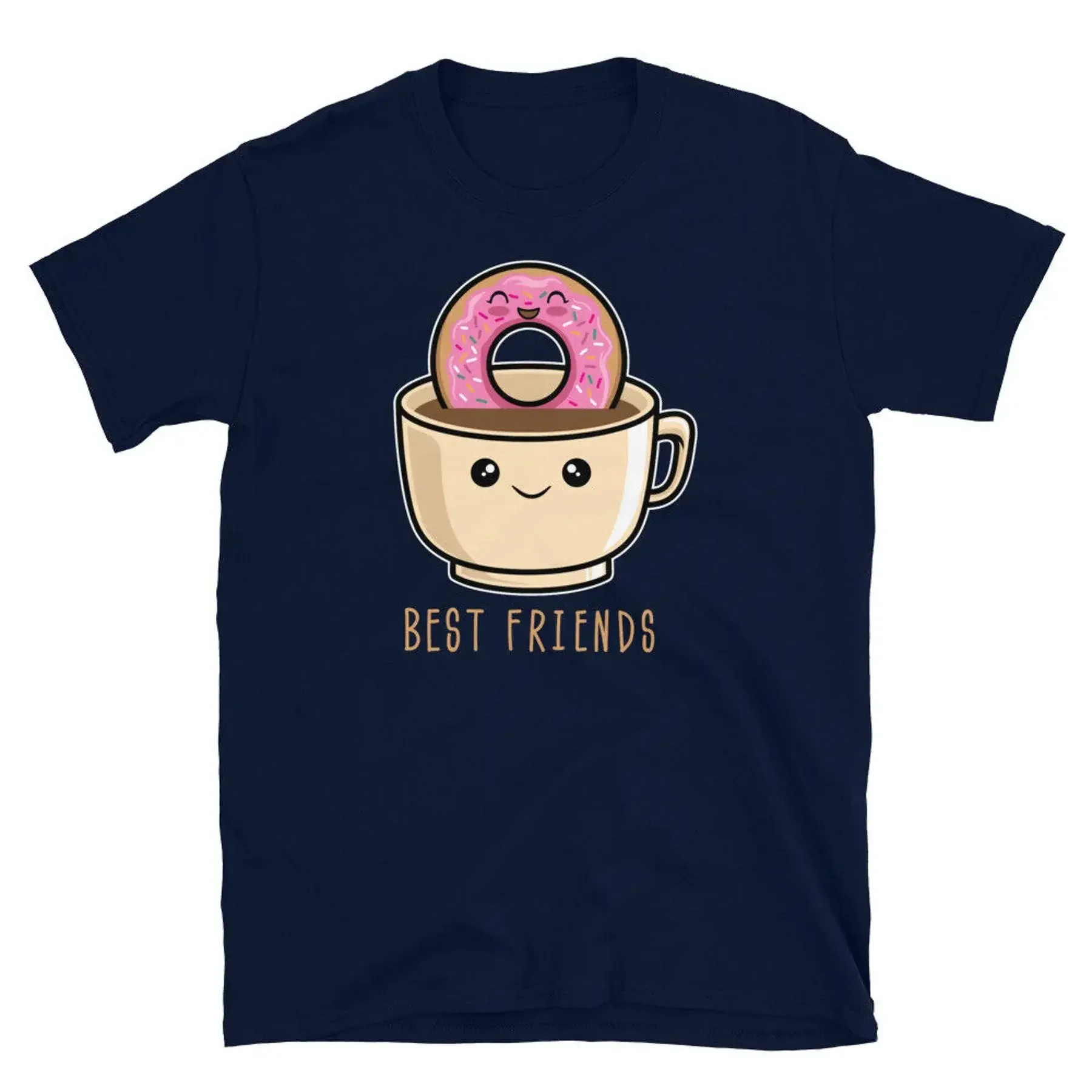 Cute Japanese Kawaii Donuts and Coffee Best Friends Short Sleeve Unisex T Shirt