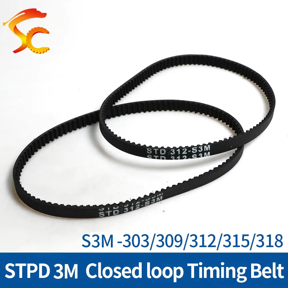 ONEFIRE closed loop rubber timing belt S3M-303/309/312/315/318mm Width 6/10/15mm Pitch 3mm