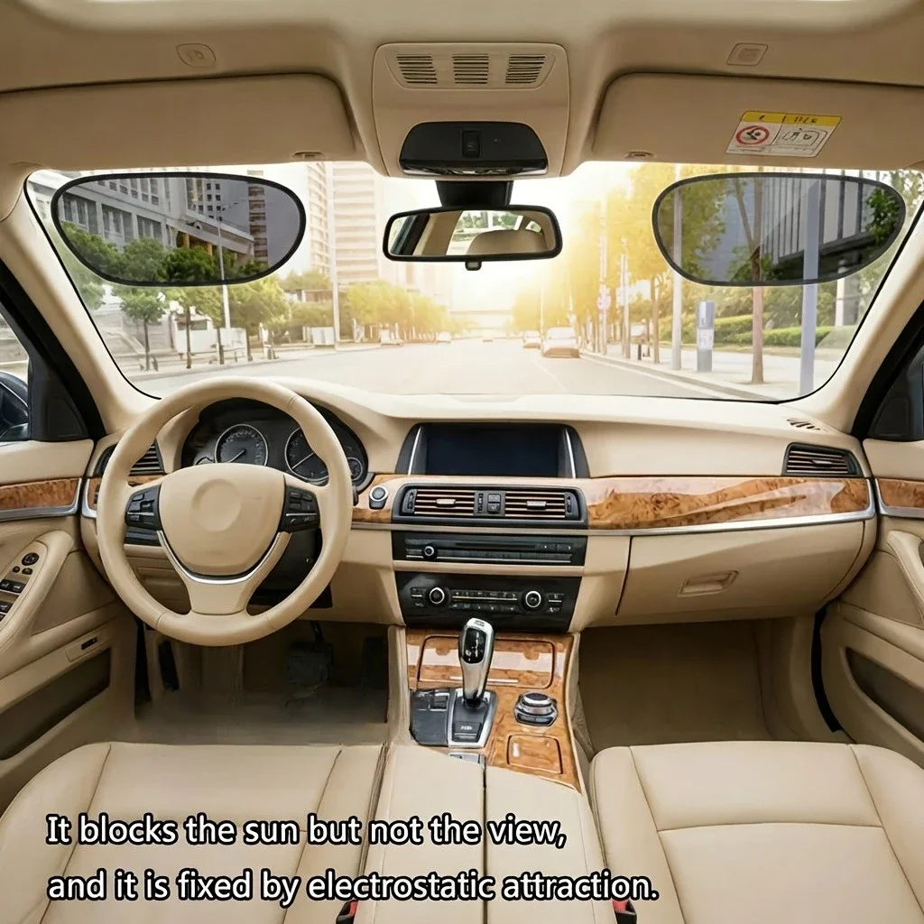 Universeller Auto-Sonnenschutz für den Sommer, Autofenster-Sonnenschutzvorhänge, Blendschutz, UV-Blocker, Sonnenschutzabdeckung, elektrostatische Adsorption – Detail 6