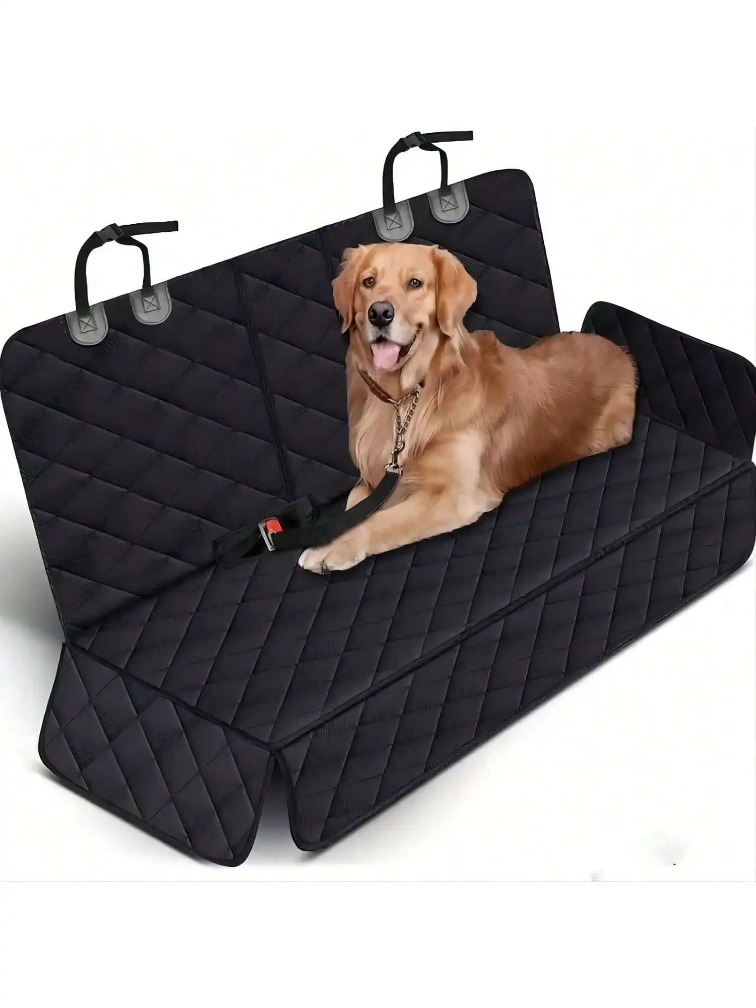 Universal Pet Seat Cover for Car Rear Seat, 100% Waterproof Dog Car Hammock with Visual Mesh Window and Side Zipper