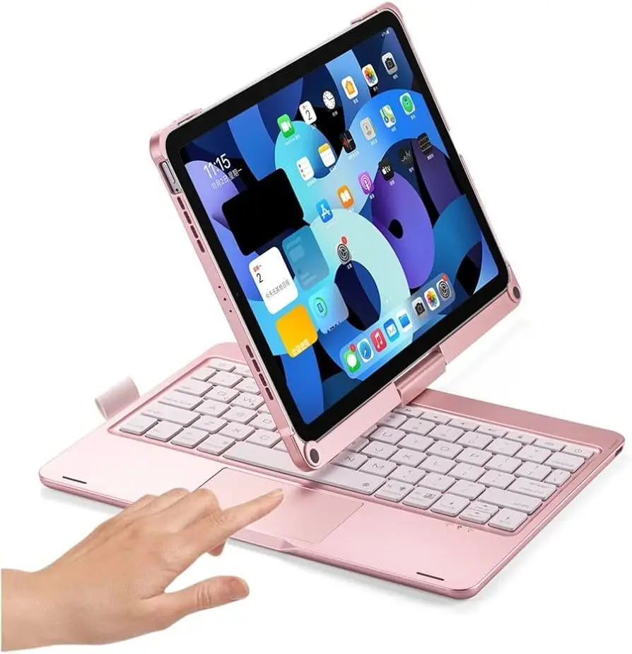 

360 Rotatable Keyboard Case for iPad 11 Inch Backlight Keyboard with Trackpad, Foldable Keyboard Cover Chinese Products