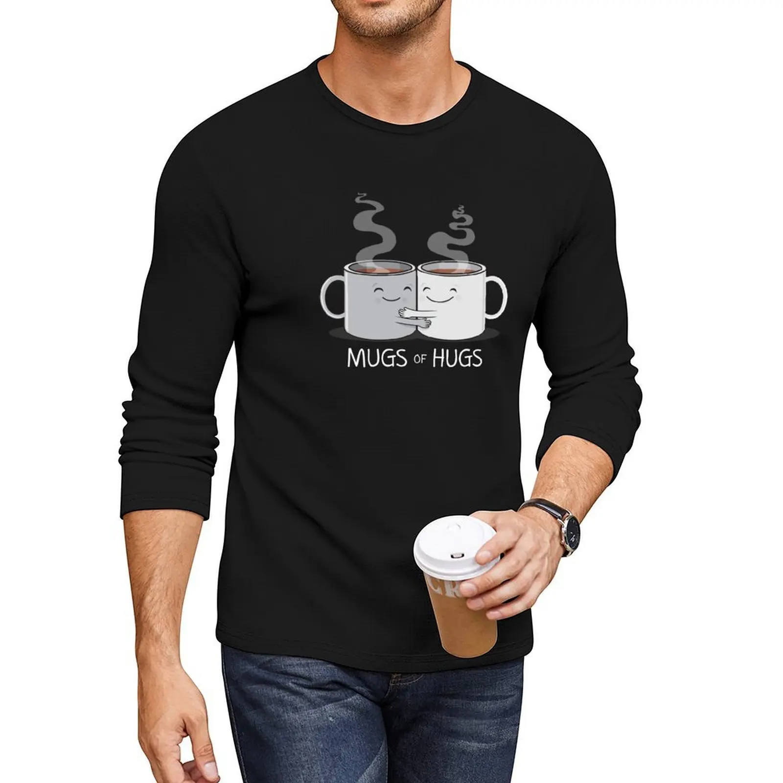 

Mugs of Hugs Long T-Shirt kawaii clothes man clothes plus size t shirts quick-drying t-shirt men graphic t shirts