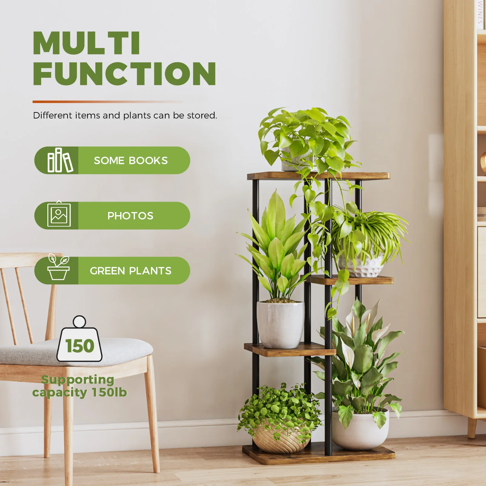 Bamworld 4 الطبقة ركن النبات الوقوف داخلي رف معدني نباتات متعددة رفوف أحواض زهور فناء حديقة شرفة غرفة المعيشة غرفة نوم