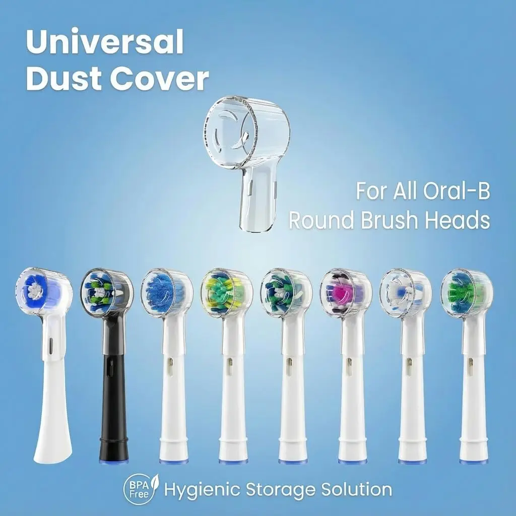 8 Pcs Toothbrush Dustproof Covers Caps Compatible with Braun Oral B Replacement Heads, IO Series Electric Toothbrush Head Travel