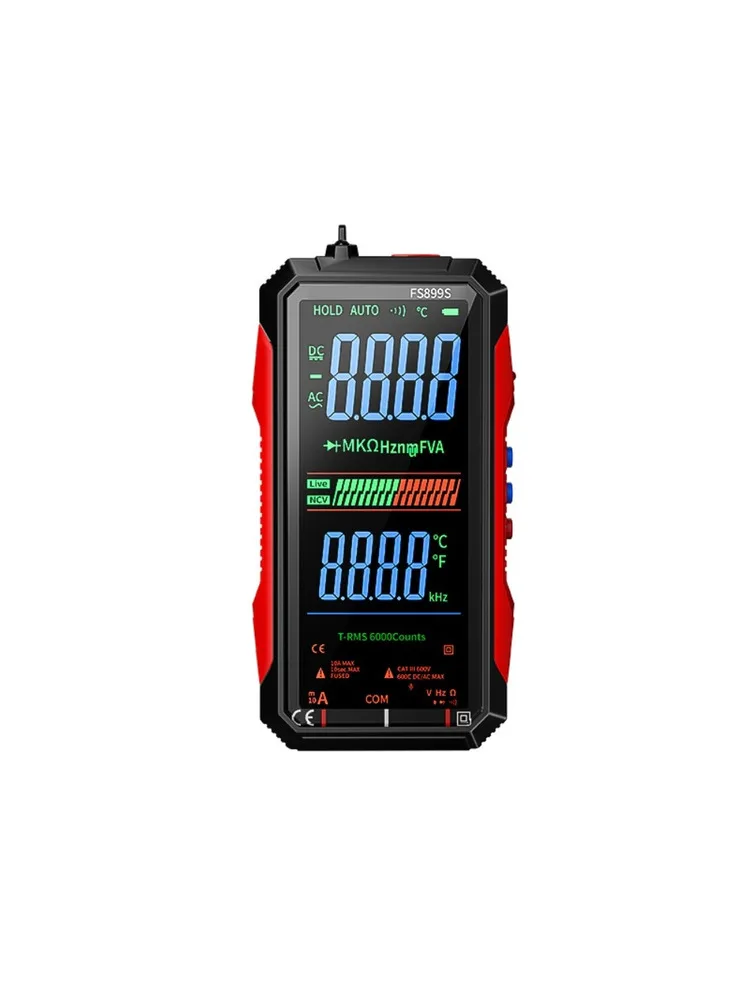 FS899S Digitalmultimeter mit wiederaufladbarem Akku, großem LCD-Display, Sprachausgabe und automatischer Abschaltfunktion