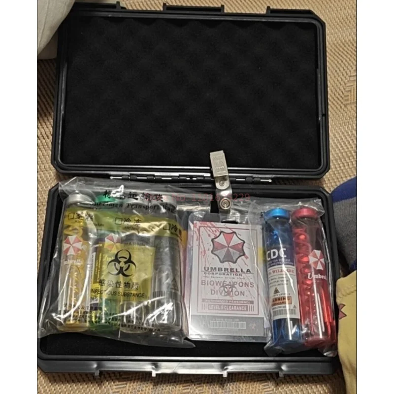 Novo estilo 1 conjunto de 8 cores feito à mão Resident Evil T-Virus amostra frasco réplica |   Brinquedo colecionável modelo diy – presente de aniversário8