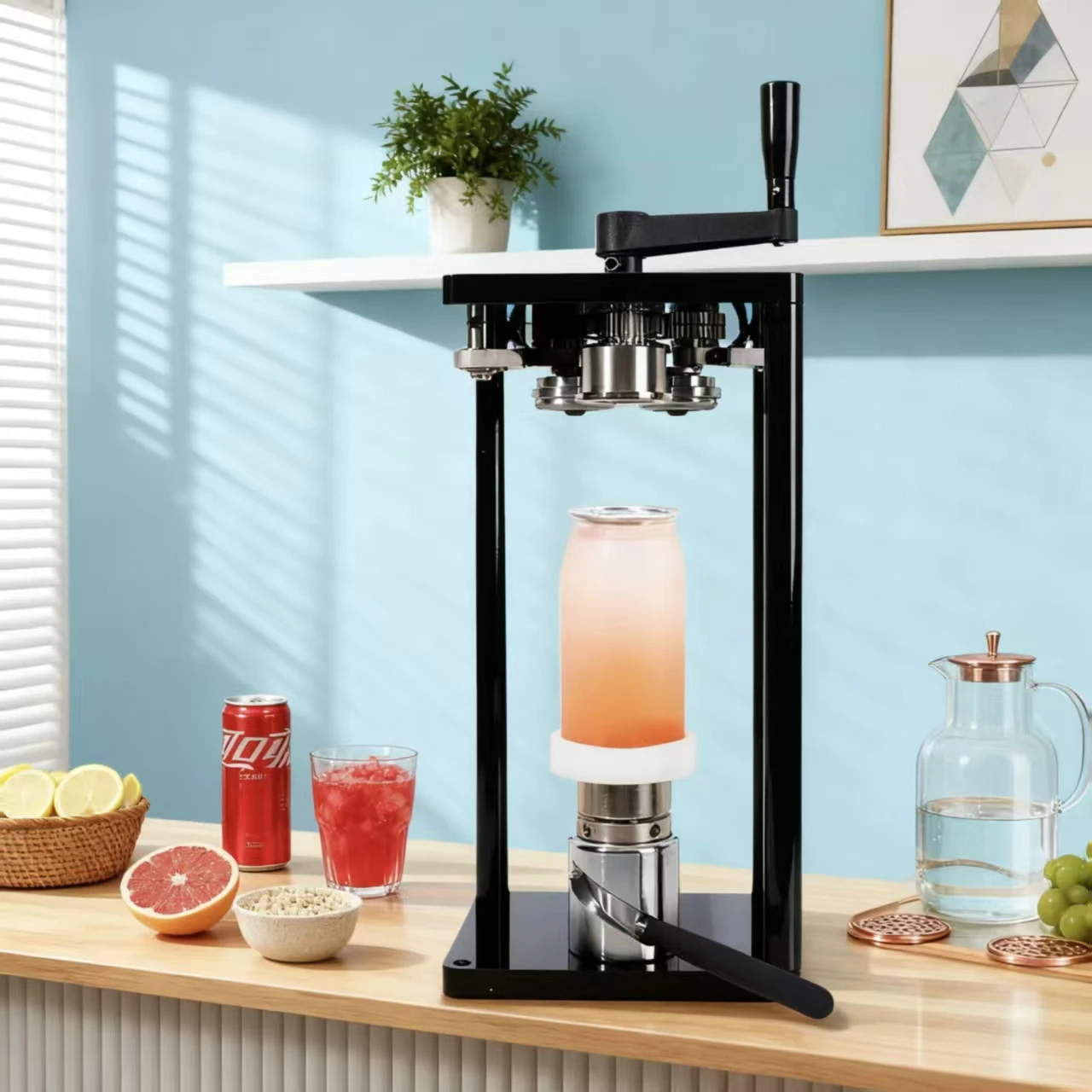 Manual Rotary Can Sealer Machine Plastic Aluminum Closing Machine Coffee Beer Bubble Tea  Disposable Can Sealing Machine