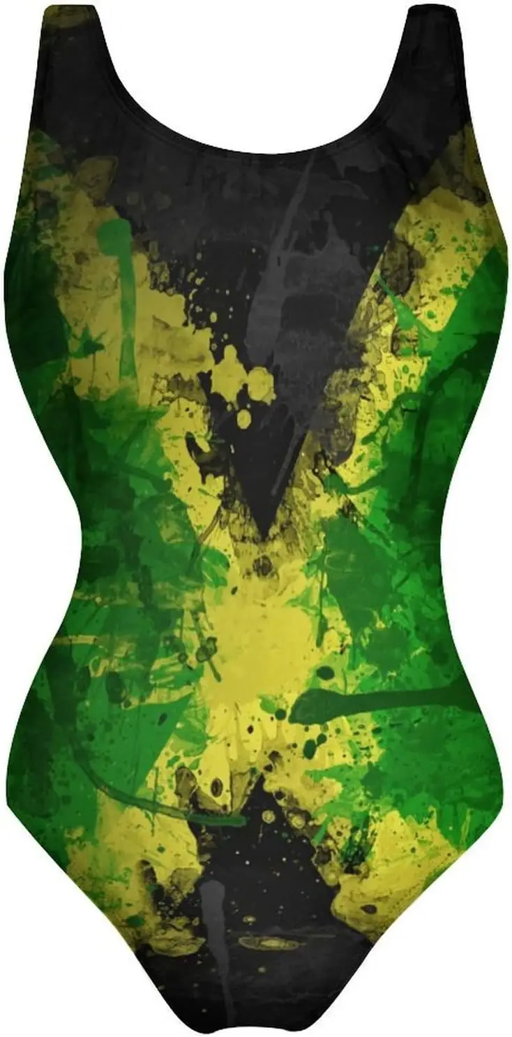 

Luxy Trio Jamaican Flag Adult Conjoined Swimsuit Swimsuit Set Backless Tummy Control Bikini Beach Female
