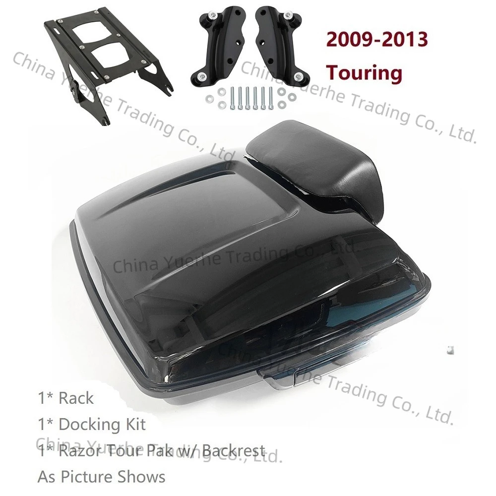 

09-22 Черные защелки Razor Tail Bag Trunk Top Box Case Tour Pak Pack Спинка для Harley Davidson Street Glide Ultra Electra CVO