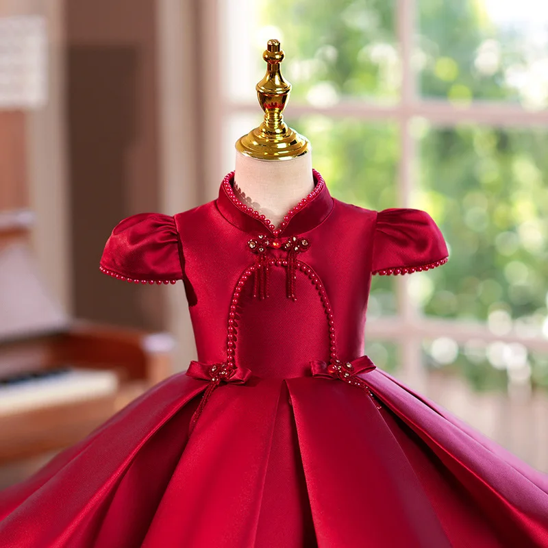 Flower Girl Wedding Little Girl Dress Princess Dress Children's Host Light Luxury Niche High-end Catwalk Performance Dress