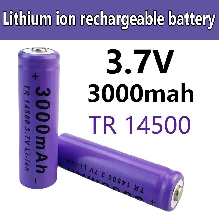 

2024 Latest 14500 Lithium Battery 3.7V 3000mAh Rechargeable Battery Flashlight Battery LED Flashlight Toy